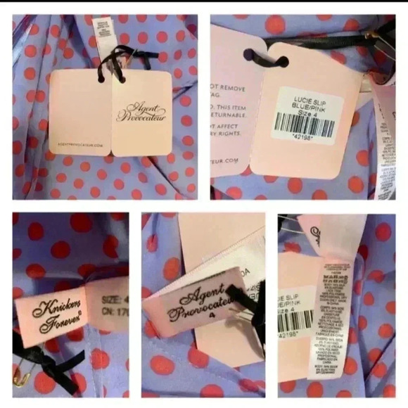 Agent Provocateur Women's Lace Trim Lucie Silk Polka D AP4/UK12/US8 - Picture 4 of 5